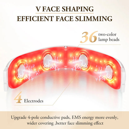 EMS Face Slimming Red/Blue Light Heat Massage Face Lifting Machine